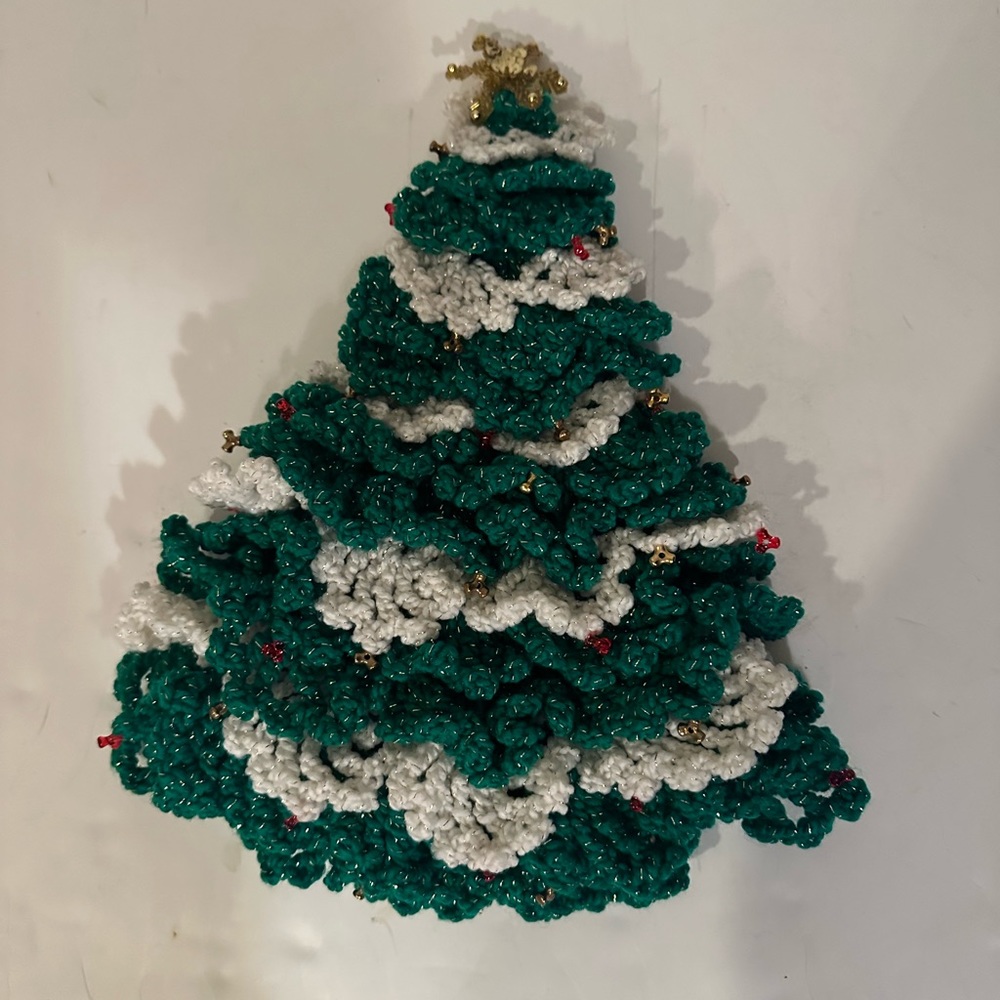 Handmade 16” Crocheted Christmas Tree Topper or Centerpiece